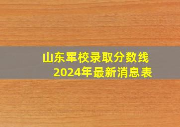 山东军校录取分数线2024年最新消息表