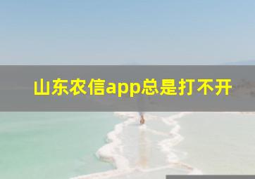 山东农信app总是打不开