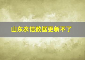 山东农信数据更新不了