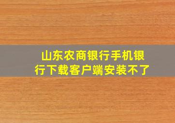 山东农商银行手机银行下载客户端安装不了