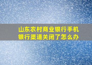 山东农村商业银行手机银行渠道关闭了怎么办