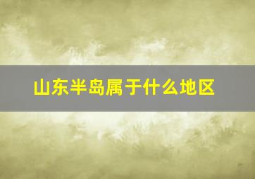 山东半岛属于什么地区