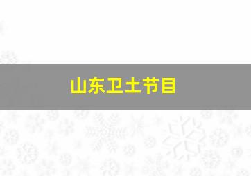 山东卫土节目