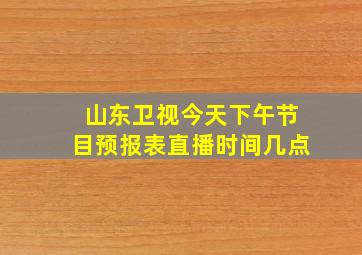 山东卫视今天下午节目预报表直播时间几点