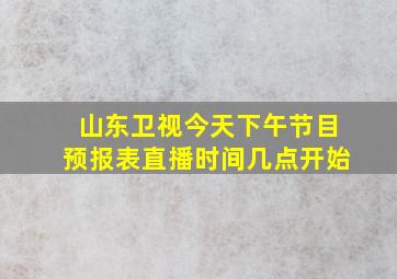 山东卫视今天下午节目预报表直播时间几点开始