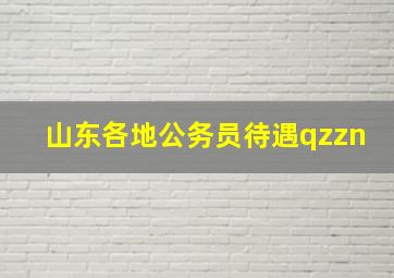 山东各地公务员待遇qzzn