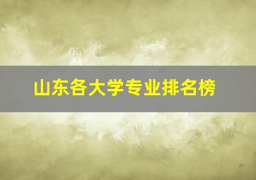 山东各大学专业排名榜