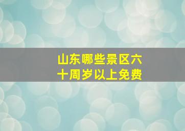 山东哪些景区六十周岁以上免费