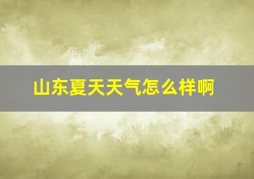 山东夏天天气怎么样啊