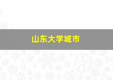 山东大学城市