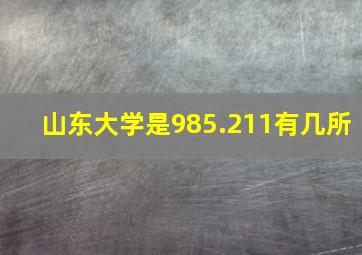 山东大学是985.211有几所