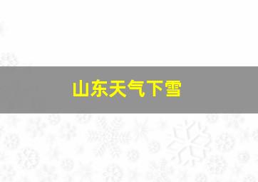 山东天气下雪