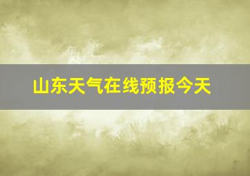 山东天气在线预报今天