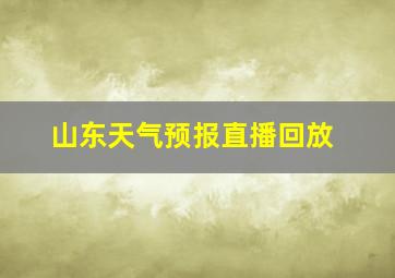 山东天气预报直播回放