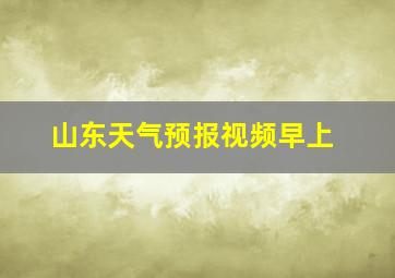 山东天气预报视频早上