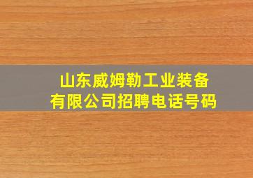 山东威姆勒工业装备有限公司招聘电话号码