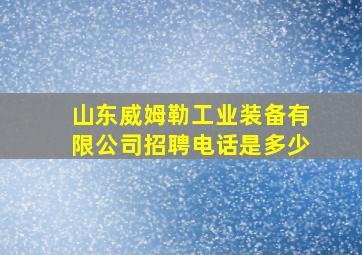 山东威姆勒工业装备有限公司招聘电话是多少