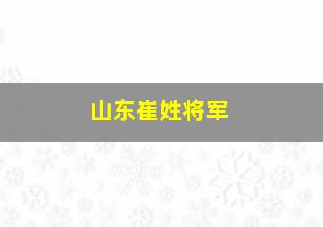 山东崔姓将军