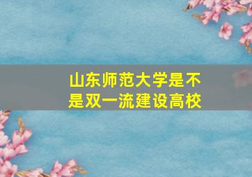 山东师范大学是不是双一流建设高校