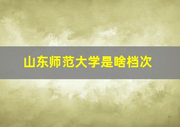 山东师范大学是啥档次