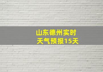 山东德州实时天气预报15天