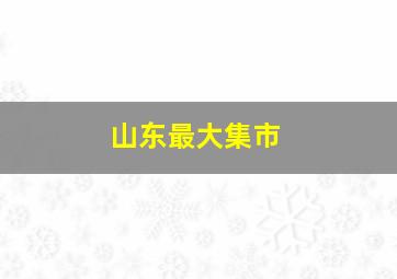 山东最大集市