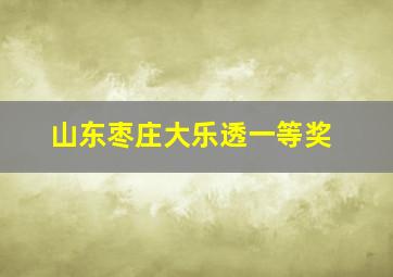 山东枣庄大乐透一等奖