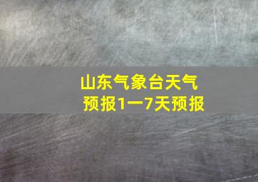 山东气象台天气预报1一7天预报