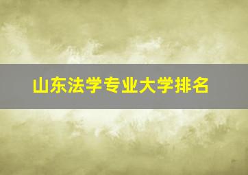 山东法学专业大学排名