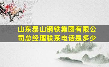 山东泰山钢铁集团有限公司总经理联系电话是多少