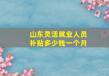 山东灵活就业人员补贴多少钱一个月