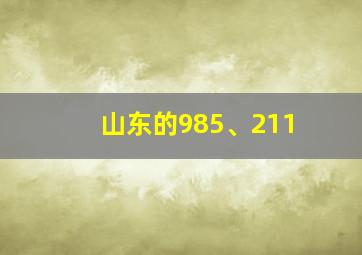 山东的985、211