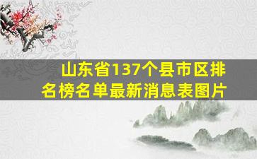 山东省137个县市区排名榜名单最新消息表图片