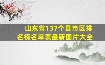 山东省137个县市区排名榜名单表最新图片大全