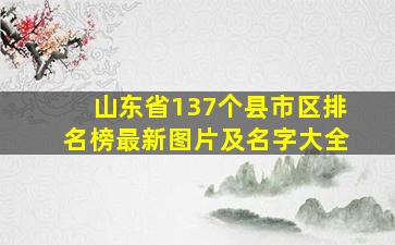 山东省137个县市区排名榜最新图片及名字大全