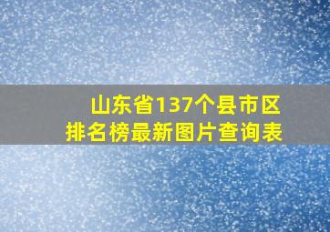 山东省137个县市区排名榜最新图片查询表