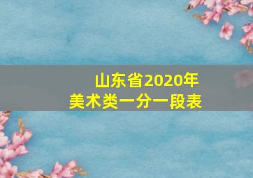 山东省2020年美术类一分一段表