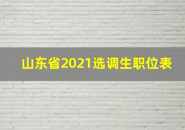 山东省2021选调生职位表