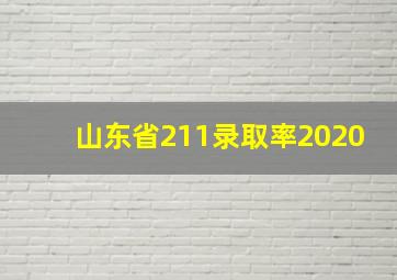 山东省211录取率2020