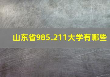 山东省985.211大学有哪些