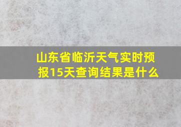 山东省临沂天气实时预报15天查询结果是什么