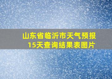 山东省临沂市天气预报15天查询结果表图片