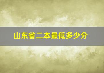 山东省二本最低多少分