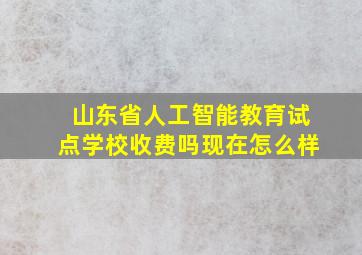 山东省人工智能教育试点学校收费吗现在怎么样