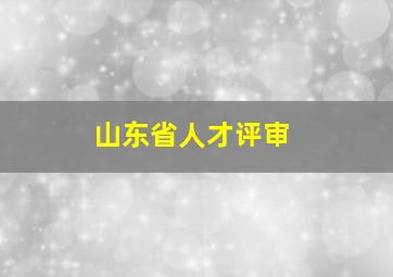 山东省人才评审