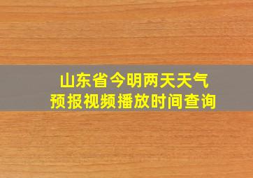 山东省今明两天天气预报视频播放时间查询