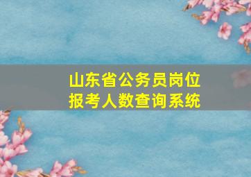 山东省公务员岗位报考人数查询系统