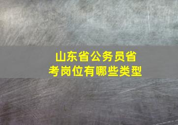 山东省公务员省考岗位有哪些类型