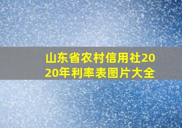 山东省农村信用社2020年利率表图片大全