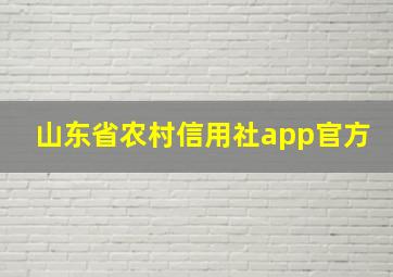 山东省农村信用社app官方